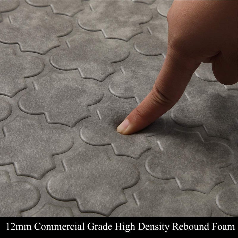 HEBE Kitchen Mat Cushioned Anti Fatigue Comfort Floor Mat 20"x60" Waterproof Non Slip Kitchen Rug Runner Laundry Room Rug Floor Carpet Heavy Duty Comfort Standing Mat Pads,Grey - Image 5